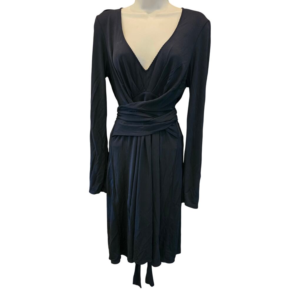 Ellie tahari sz XS (?) Black wrap dress v neck career casual shift mini stretch - Picture 2 of 7